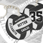 Schwarz-weiße Mannschaftsfarben personalisierte Vo Schlüsselanhänger<br><div class="desc">Dieses Schlüsselanhänger mit Volleyball-Motiven für Jungs und Mädels bietet einen realistischen Schwarz-Weiß-Volleyball,  auf dem man den Namen des Spielers,  die Jerseynummer und die Position des Spielers,  den Namen der Schule oder des Clubs und den Maskottnamen in einem Schriftart im Stil eines Buchstaben anpassen kann - von katz_d_zynes</div>