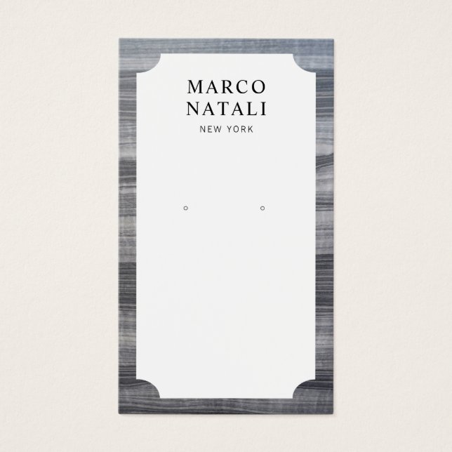 Schwarz-weiße Marbour-Ohrring-Grafikkarte (Vorderseite)