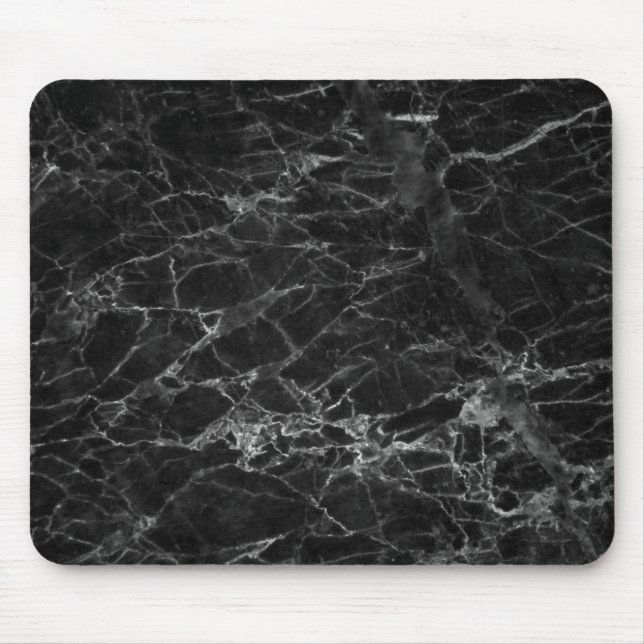 Schwarz-weiße Marmortextur Mousepad (Vorne)