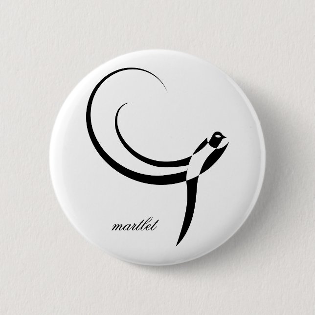 Schwarz-weiße Martlet Button (Vorderseite)