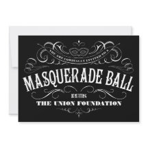 Schwarz-Weiße Maskenball-Einladungen