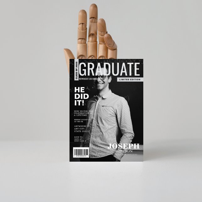 Schwarz-weiße mathematische Zeitschrift Foto Gradu Einladung (Von Creator hochgeladen)