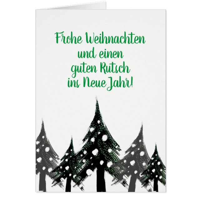 Schwarz-weiße, minimale und moderne Weihnachtskart (Vorne)