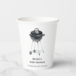 Schwarz-weiße Minimalistische GRILLEN Grill Kinder Pappbecher