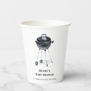 Schwarz-weiße Minimalistische GRILLEN Grill Kinder Pappbecher