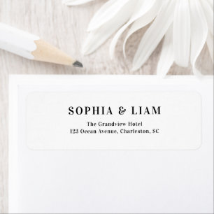 Schwarz-Weiße Minimalistische Skript-Hochzeitsansp