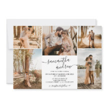 Schwarz-weiße Minimalschrift 6 Fotos Hochzeit