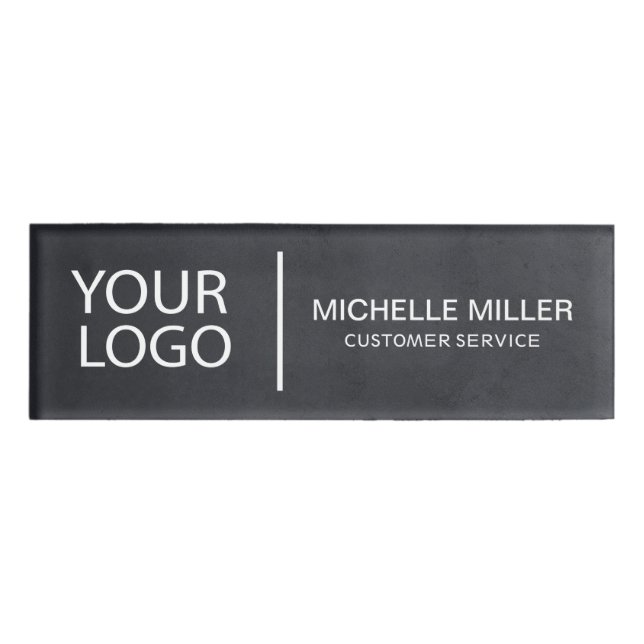 Schwarz-weiße Mitarbeiter für moderne Logos Namenschild (Vorderseite)