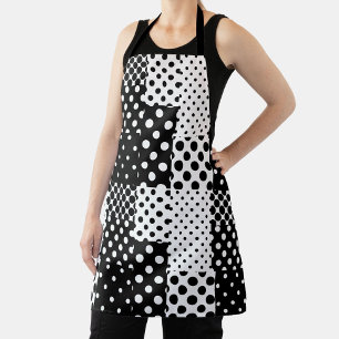 Schwarz-weiße Mode mit Punkten im Design Schürze