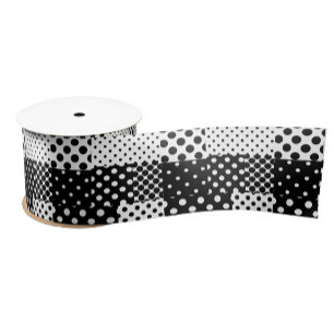 Schwarz Weiße Mode Polka Punkte Stil Design Satinband
