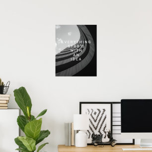 Schwarz-Weiße moderne Architektur Motivierend Poster