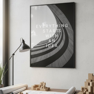 Schwarz-Weiße Moderne Architektur Motivierend Poster