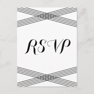 Schwarz-weiße moderne Deko-Antwort Postkarte