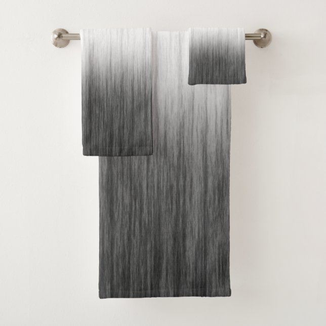 Schwarz-weiße moderne Gauze Blended Texture Badhandtuch Set (Insitu)