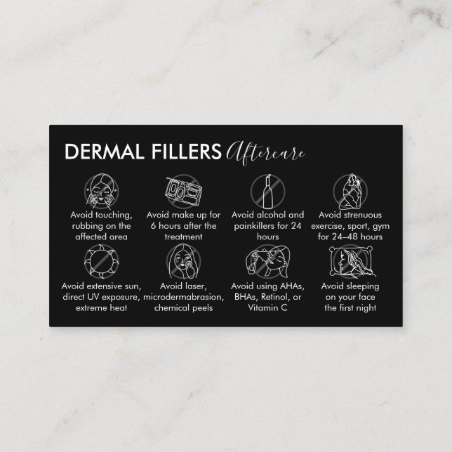 Schwarz-weiße moderne Hautpflegegeräte Visitenkarte (Rückseite)