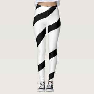 Schwarz-weiße moderne Streifen Leggings