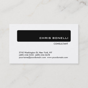 Schwarz-weiße moderne Strip Business Card Visitenkarte