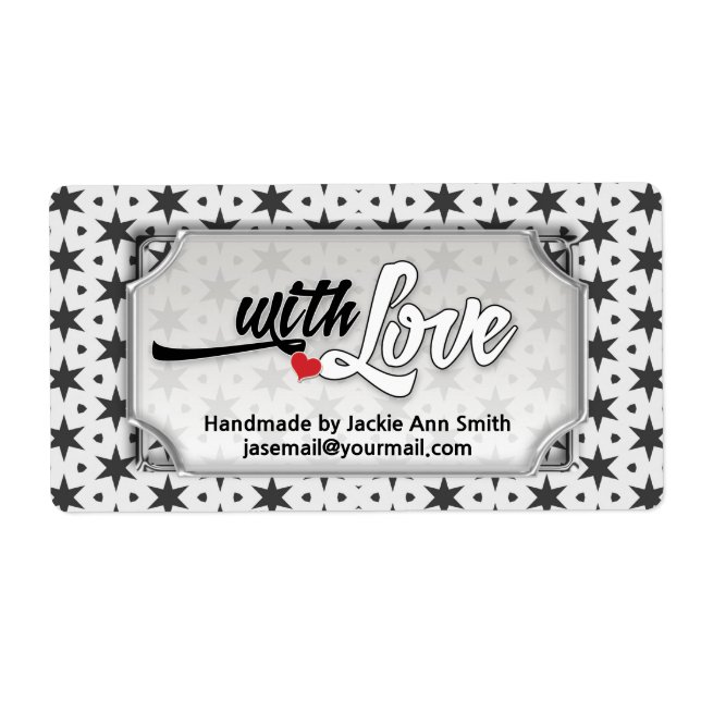 Schwarz-weiße moderne Super Stars mit Liebe von.. (Vorne)