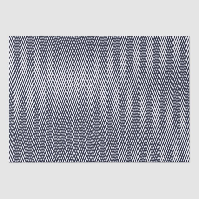 Schwarz-weiße Moiré Stripes Optische Illusion Mode Seidenpapier (Vorderseite)