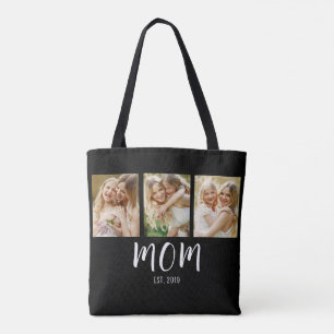 Schwarz Weiße Mom Etabliert Schrift 3 Foto Elegant