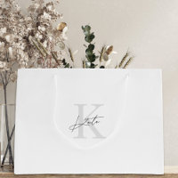 Schwarz-weiße Monogram Bridesmaid-Geschenktasche