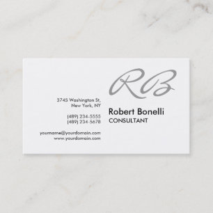 Schwarz-weiße Monogram Consultant-Visitenkarte Visitenkarte