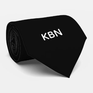 Schwarz-weiße Monogramm-Initialen Hochzeitsformale Krawatte