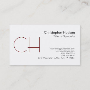 Schwarz-weiße Monogramm-Visitenkarte Visitenkarte