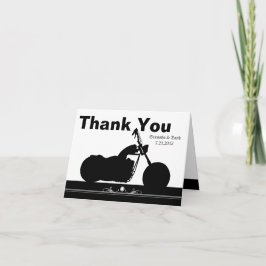 Schwarz-weiße Motorrad-Silhouette Vielen Dank Dankeskarte