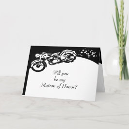 Schwarz-weiße Motorradmatron Einladung