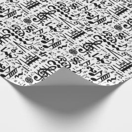 Schwarz-weiße musikalische geschenkpapier