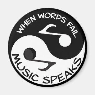 Schwarz-weiße Musiknote Moderne Musik Magnet