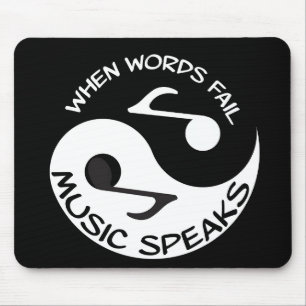 Schwarz-weiße Musiknote Moderne Musik Mousepad