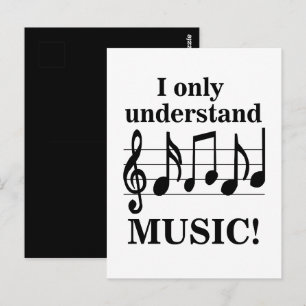 Schwarz-Weiße Musiknoten  Postkarte