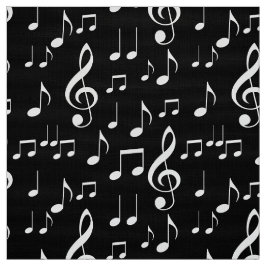 Schwarz-weiße Musiknoten Stoff