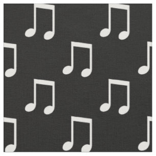 Schwarz-weiße Musiknotizen Stoff