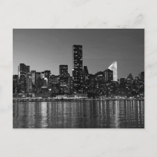 Schwarz-weiße New York City Night Postkarte