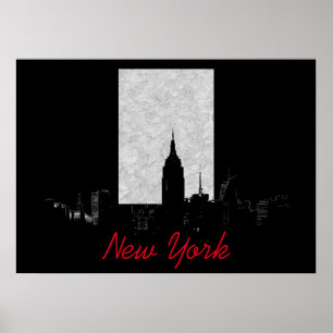 Schwarz-weiße New York City Poster