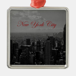 Schwarz-weiße New York City Silbernes Ornament
