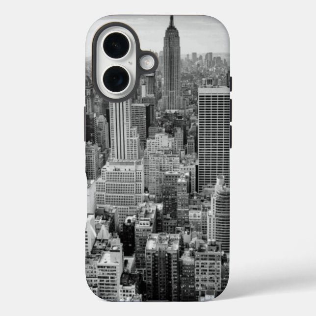 Schwarz-weiße New York City Skyline Case-Mate iPhone Hülle (Rückseite)