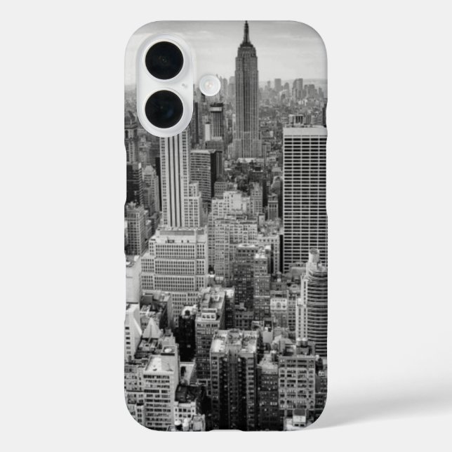 Schwarz-weiße New York City Skyline Case-Mate iPhone Hülle (Rückseite)