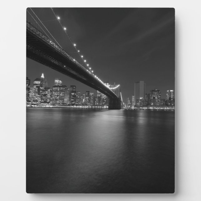 Schwarz-weiße New York City Skyline Fotoplatte (Vorderseite)