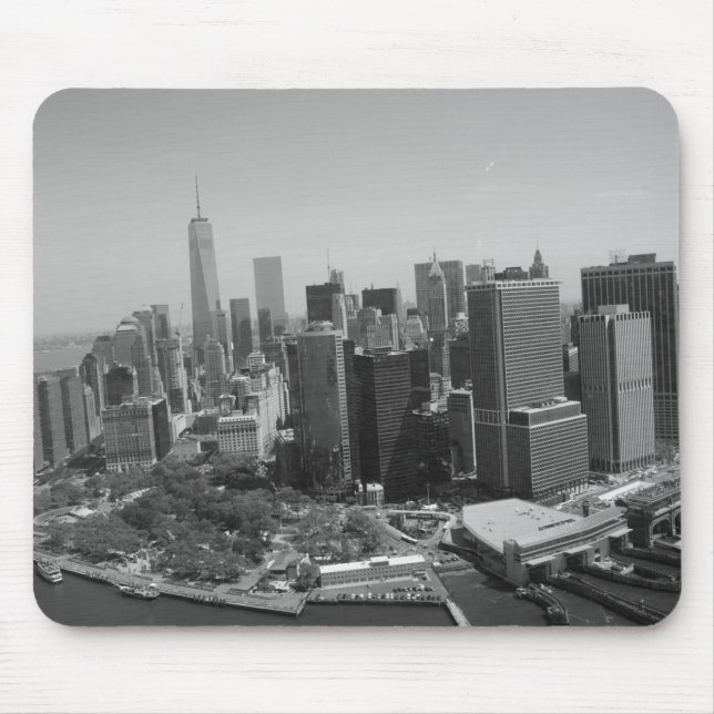 Schwarz-weiße New York City Skyline Mousepad (Vorne)