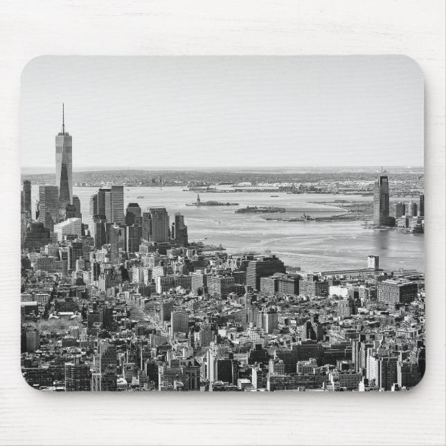Schwarz-weiße New York City Skyline Mousepad (Vorne)