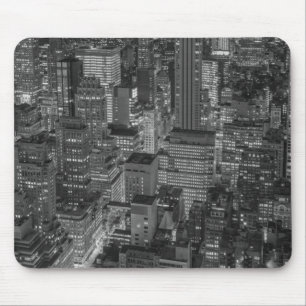 Schwarz-weiße New York City Skyline Mousepad