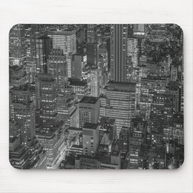 Schwarz-weiße New York City Skyline Mousepad (Vorne)