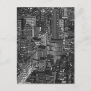 Schwarz-weiße New York City Skyline Postkarte