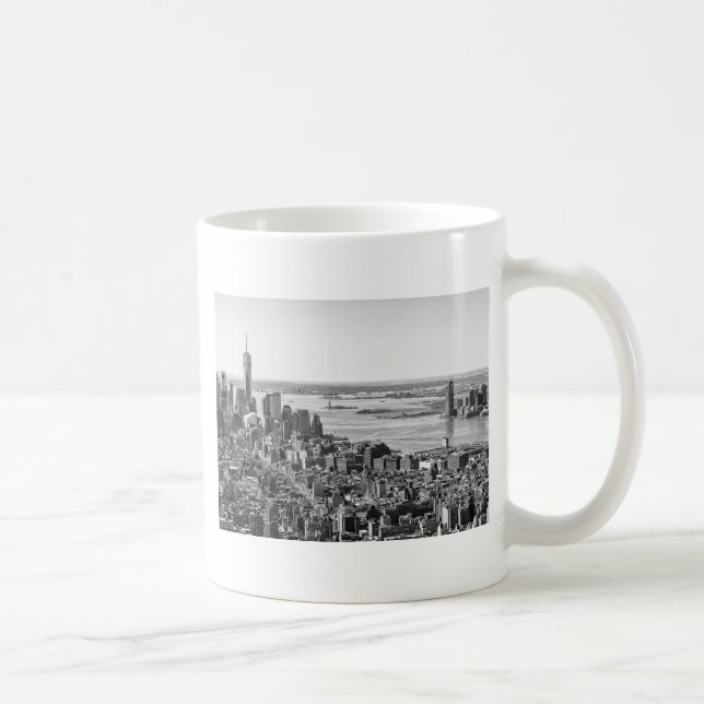 Schwarz-weiße New York City Skyline Tasse (Rechts)