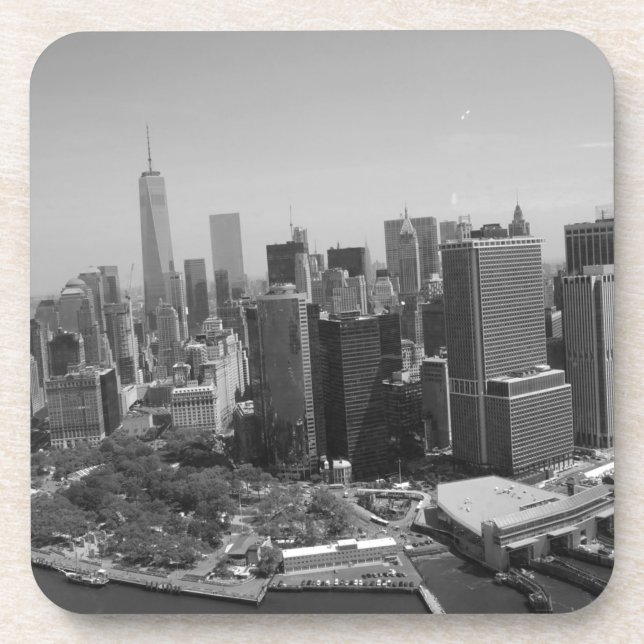 Schwarz-weiße New York City Skyline Untersetzer (Vorderseite)