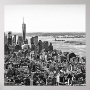 Schwarz-weiße New York Skyline Travel Fotograpie Poster